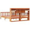 Bookcase Bed without Mattress - Solid Pinewood Wax Brown 180x200 cm