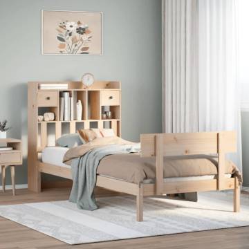 Bookcase Bed 90x190 cm - Solid Wood Pine | Hipomarket