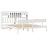 Bookcase Bed without Mattress - White Solid Pine | Hipomarket