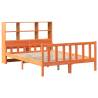 Bookcase Bed Without Mattress - Wax Brown Solid Wood 160x200 cm