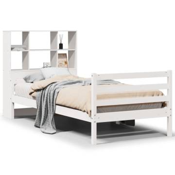 Bookcase Bed without Mattress - White 100x200 cm Solid Pine