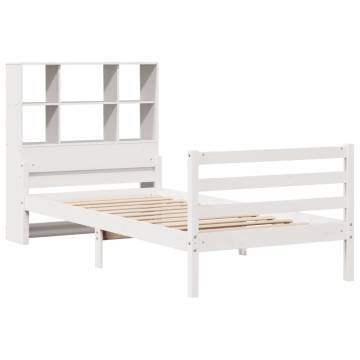 Bookcase Bed without Mattress - White 100x200 cm Solid Pine