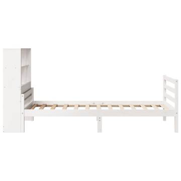 Bookcase Bed without Mattress - White 100x200 cm Solid Pine