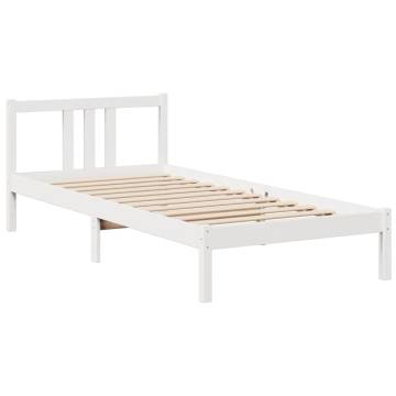 White Bookcase Bed 100x200 cm - Solid Pinewood | HipoMarket