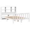 Bookcase Bed without Mattress - White King Size Solid Pine