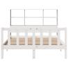 Bookcase Bed without Mattress - White King Size Solid Pine