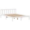 Bookcase Bed without Mattress - White King Size Solid Pine