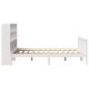 Bookcase Bed without Mattress - White King Size Solid Pine