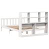 Bookcase Bed without Mattress - White King Size Solid Pine