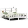 Bookcase Bed without Mattress - White Super King Solid Pine 180x200