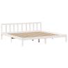 Bookcase Bed without Mattress - White Super King Solid Pine 180x200