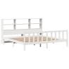 Bookcase Bed without Mattress - White Solid Pine 200x200 cm