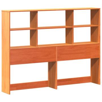 Bookcase Bed without Mattress - Wax Brown Pine 140x190 cm