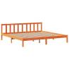 Bookcase Bed without Mattress - Wax Brown Solid Pine 200x200 cm