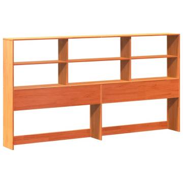 Bookcase Bed without Mattress - Wax Brown Solid Pine 200x200 cm