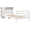 White Bookcase Bed 100x200 cm - Solid Pine Wood | HipoMarket