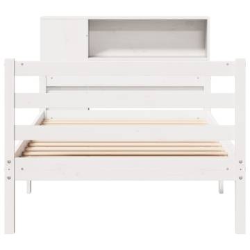 White Bookcase Bed 100x200 cm - Solid Pine Wood | HipoMarket