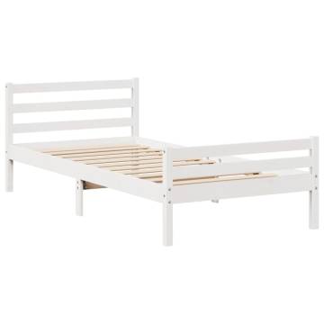 White Bookcase Bed 100x200 cm - Solid Pine Wood | HipoMarket