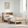 Solid Wood Pine Bookcase Bed 90x200 cm - No Mattress Included