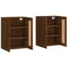 Wall Mounted Cabinets 2 pcs Brown Oak Engineered Wood | Hipo Market