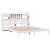 Bookcase Bed Without Mattress - Solid Wood Pine, White 200x200 cm