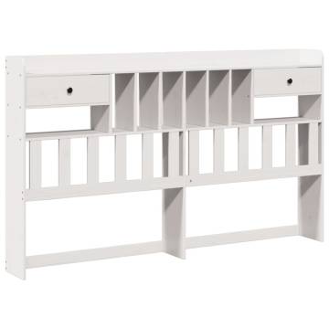 Bookcase Bed Without Mattress - Solid Wood Pine, White 200x200 cm