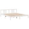 Bookcase Bed Without Mattress - Solid Wood Pine, White 200x200 cm