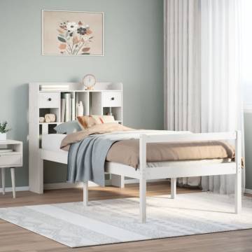 Bookcase Bed without Mattress - White 90x190 cm | HipoMarket