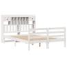 Bookcase Bed without Mattress - White Solid Pine 140x190 cm