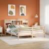  Bookcase Bed without Mattress 180x200 cm Super King Solid Wood Pine Colour natural Size 180 x 200 cm 