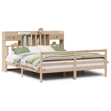 Bookcase Bed 180x200 cm Super King Solid Pine Wood - HipoMarket