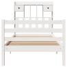 Bookcase Bed without Mattress - White 90x200 cm Pine Wood