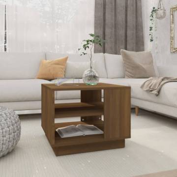 Brown Oak Coffee Table 55x55x43 cm - Modern Design