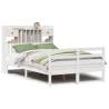 Bookcase Bed without Mattress - White 120x190 cm Small Double