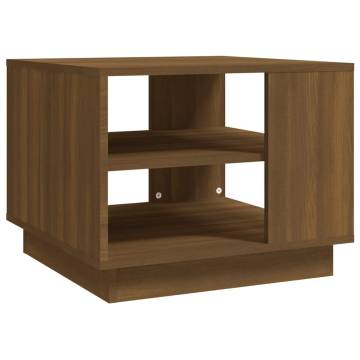 Brown Oak Coffee Table 55x55x43 cm - Modern Design