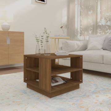 Brown Oak Coffee Table 55x55x43 cm - Modern Design