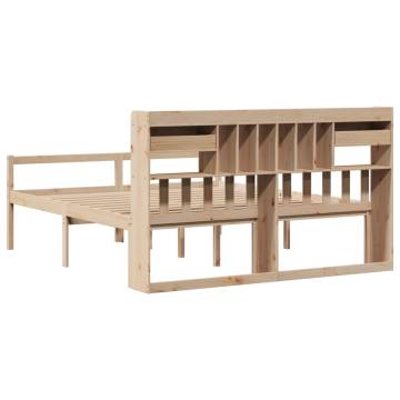 Solid Pine Bookcase Bed 180x200 cm - Super King Size