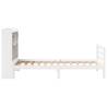 Bookcase Bed without Mattress - White Solid Pine 90x190 cm Single