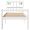 Bookcase Bed without Mattress White 75x190 cm - Solid Wood Pine