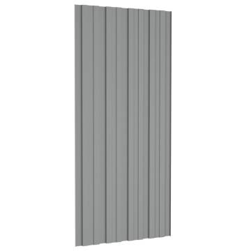 Roof Panels - 36 pcs Galvanised Steel Grey | 100x45 cm