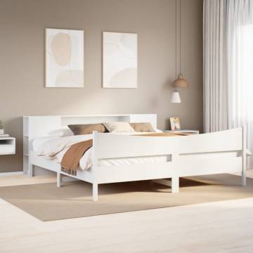 White 180x200 cm Super King Bed Frame - Solid Pine | HipoMarket