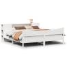 White 180x200 cm Super King Bed Frame - Solid Pine | HipoMarket