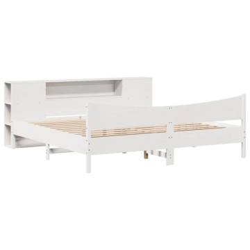 White 180x200 cm Super King Bed Frame - Solid Pine | HipoMarket