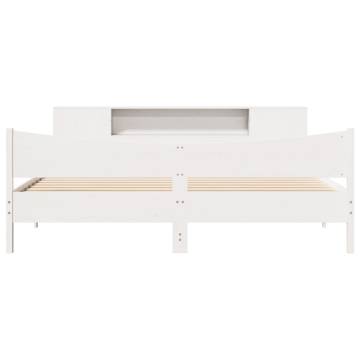 White 180x200 cm Super King Bed Frame - Solid Pine | HipoMarket