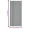 Roof Panels - 36 pcs Galvanised Steel Grey | 100x45 cm