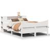 Stylish White Double Bed Frame - 135x190 cm Solid Pine