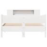 Stylish White Double Bed Frame - 135x190 cm Solid Pine