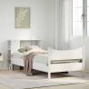  Bed Frame without Mattress White 90x190 cm Single Solid Wood Pine Colour white Size 90 x 190 cm 