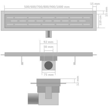 Linear Shower Drain Set - Stainless Steel | Elegant Design