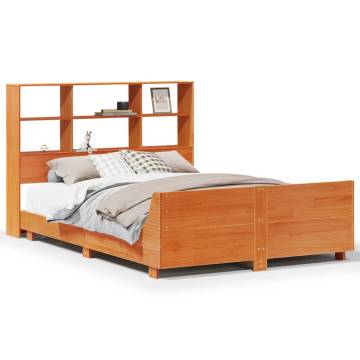 Solid Pine Bed Frame without Mattress - Wax Brown 160x200 cm